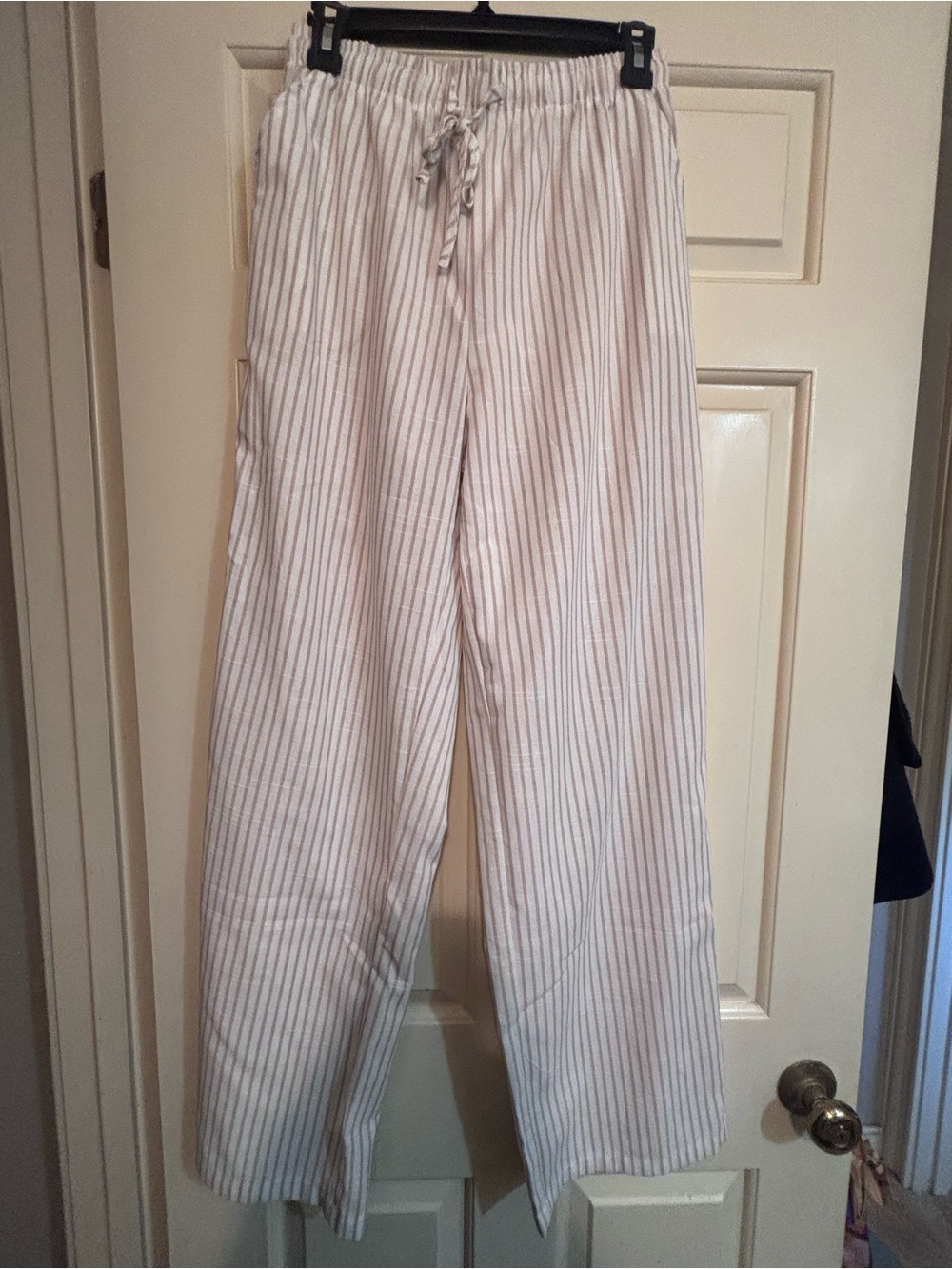 New Look Cream and Brown Striped Wide Leg Pants